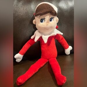 Red and White Plush Stuffed oversized Elf Toy